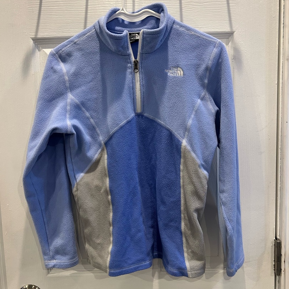The North Face Kids Light Blue and Gray Fleece Jacket Large 14/16